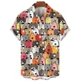thumbnail image 4 of Camisetas de solapa con dibujos animados de gato para mujer, estilo callejero Y2k, con estampado 3D, manga corta y botón, ropa para mujer, camiseta superior, 4 of 5