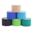 thumbnail image 1 of 6 Rolls Waterproof Cotton Elastic Kinesiology Tape Muscle Pain Relief Knee Elbow Sports Breast Lift Adhesive Tape Width 2.5-10cmBlack printing5cm x 5m He Qiyong unisex, 1 of 1