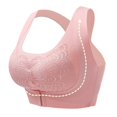 thumbnail image 1 of CHOK Women‘s Full Figure Front Closure Wirefree Jacquard Back Support Posture Bras Gray 2XL, 1 of 6