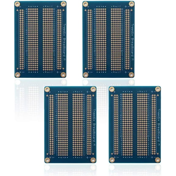 Treedix Solderable BreadBoard PCB Prototype Shield Board Double Sided Tinned Gold Plated Holes