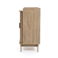 thumbnail image 7 of LuxenHome Mid-Century Modern Tambour-Style 2-Door 31.5-Inch Wide Cabinet with Tray Top, Oak, 7 of 7