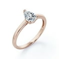 thumbnail image 4 of JeenMata Dainty 2 Carat Teardrop Moissanite Solitaire Right Hand Ring In 18K Rose Gold Plating Over Silver, 4 of 7