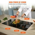 thumbnail image 3 of VEVOR Electric Cooktop, 5 Burners, 30'' Induction Stove Top, Built-in Magnetic Cooktop 9200W, 9 Heating Level Multifunctional Burner, LED Touch Screen w/ Child Lock & Over-Temperature Protection, 3 of 9