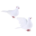 thumbnail image 1 of 2 Pièces de Colombes Blanches Réalistes avec des Plumes, des Figurines d'Animaux pour la Maison, 1 of 8