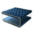 thumbnail image 6 of Inspired Home Anupi Velvet Ottoman Cocktail Coffee Table Tufted Acrylic Sides Modern, Navy, 6 of 6