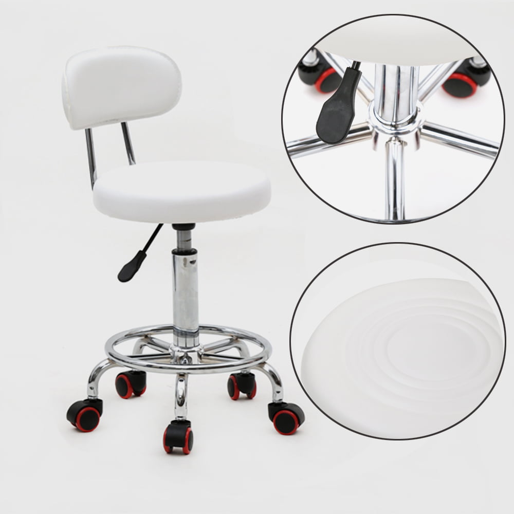 Ubesgoo 11.42 in Task Chair with Adjustable Height & Swivel, 300 lb. Capacity, White