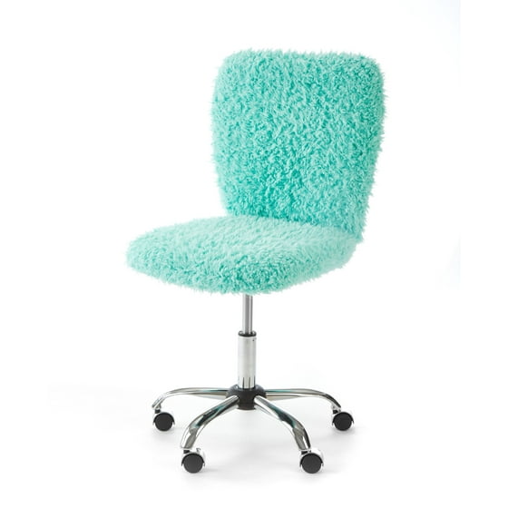 Urban Shop Faux Fur Armless Swivel Task Office Chair