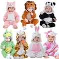 thumbnail image 2 of Peleles de franela de dibujos animados para bebé, pijamas de algodón para niño y niña, disfraces de animales, trajes Kigurumi, 2 of 4