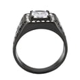 thumbnail image 3 of IP Black (Ion Plating) Stainless Steel Ring with AAA Grade CZ in Clear for Women Style TK3763 Size 11, 3 of 5