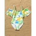 thumbnail image 4 of Family Matching Swimsuit Yellow Bikini Set for Women Girl Boy Men Swim Trunks Tropical Bathing Suit, 4 of 6