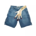 thumbnail image 4 of Pantalones cortos vaqueros con estampado de patrón de tendencia hip-hop Y2K, pantalones informales para parejas de calle alta para hombres, 4 of 5