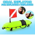 thumbnail image 6 of Buoy, Hi-Visibility Inflatable Torpedo Buoy Float Signal Floater Ball with Dive Safety Flag and 82ft Ropes for Scuba Diving, Freediving, Snorkeling, Swimming, 6 of 7
