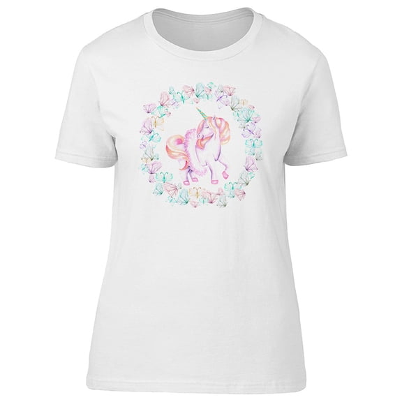 Cute Floral Spring Unicorn Tee Women's -Image by Shutterstock