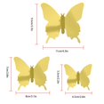 thumbnail image 4 of Injueey 12/24 Uds pegatina de espejo para pared calcomanía mariposas 3D espejo pared arte fiesta boda hogar decoraciones mariposa nevera pared Decoración del hogar oro 24 piezas Injueey HA001498-07, 4 of 6
