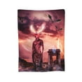 thumbnail image 7 of DouZhe Ultra-Soft Micro Fleece Lightweight Flannel Bed Blanket, Fantasy Moon Bat Man Deer Print Cozy Warm Throw Blankets, 80"x60", 7 of 7