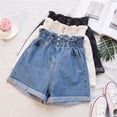 thumbnail image 2 of Fashion Denim Shorts High Waist Wide Leg Shorts, 2 of 6