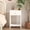 White 16, variant on Cute Minimalist White Nightstand with Drawer and Open Shelf, Scalloped Edge Bedside Table for Kids Room or Girls Room, Compact MDF Side Table for Small Spaces