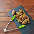 thumbnail image 4 of Pinzas para alimentos de acero inoxidable de 7 pulgadas | Mini pinzas de cocina con agarre de silicona | Servir de precisión, Charcutería, Pan, Bistec, Barbacoa, Postre | Resistente a la oxidación |, 4 of 5