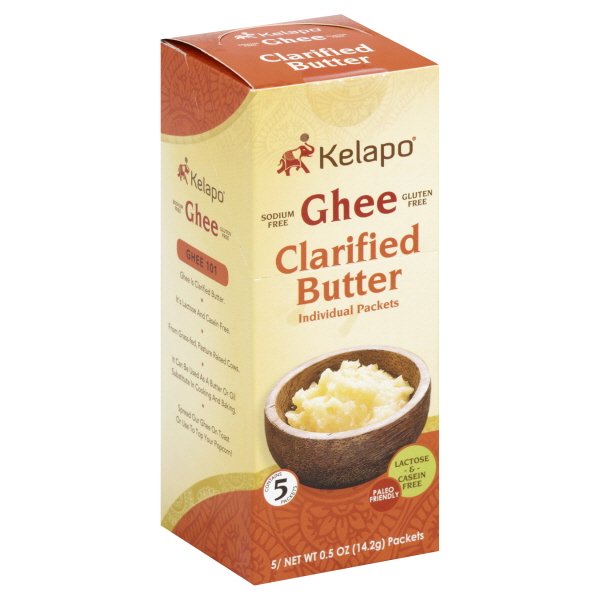 Kelapo, Ghee Clarified Butter, 5 Packets, 0.5 oz (14.2 ml) Each