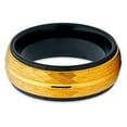 thumbnail image 4 of Silly Kings Jewelry 8mm Yellow Gold Tungsten Ring Tungsten Wedding Band Hammered Black Tungsten Ring Men and Women, 4 of 4