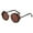 Brown, variant on Retro Oval Sunglasses for Long Face Shapes, UV400 Protection, Durable Plastic & Metal Frame, Personalized Style, Strong Resin Lenses, Logo Print