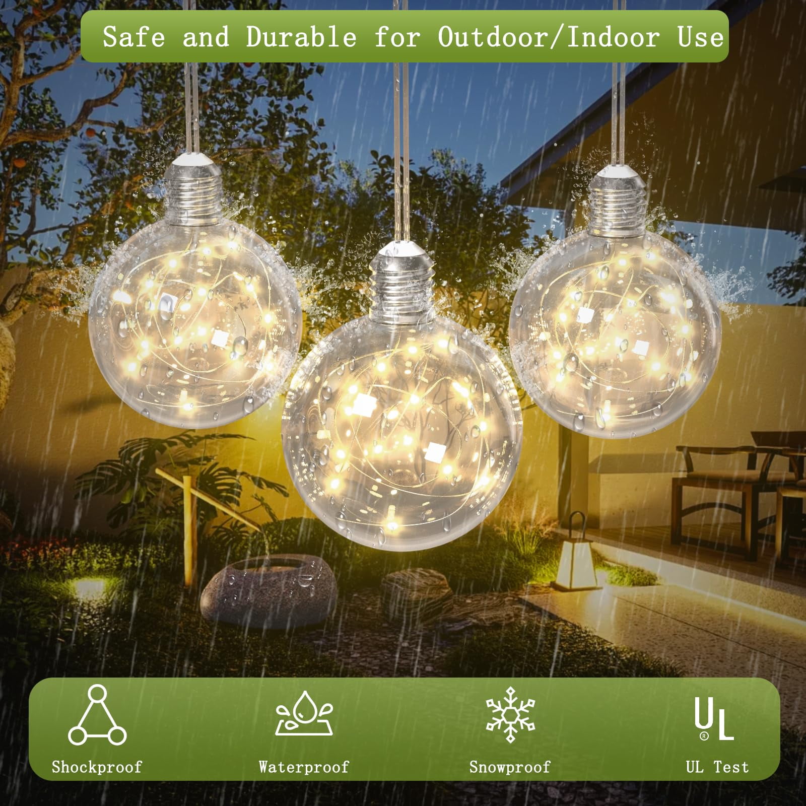 Beatineon 10.3ft Big Globe Bulb String Lights, 9 Large G100 Bulbs Warm White 2700K, Connectable Indoor Outdoor Party Lighting, Plug-in Fairy Lights for Patio, Bedroom, Halloween, Christmas