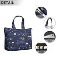 thumbnail image 3 of Large Capacity Travel Tote Bag with Space Galaxy Aesthetic Lightweight Weekender Bag Featuring Astronaut, Rocket, Nebula Cosmic Prints for Business Gym, 3 of 5