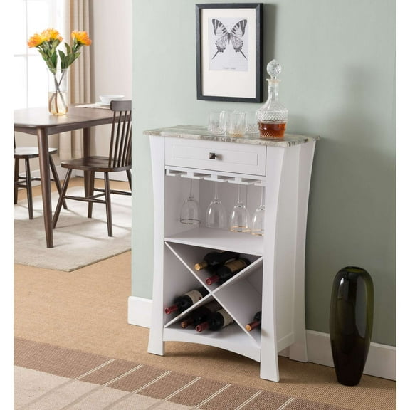 Room Designs Wine Rack White Transitional Rectangle