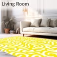 thumbnail image 2 of ODIKA 4'x6' Machine Washable Non-Slip Area Rug, Eggshell Dreamland Featuring Artistic Swirl and Doodle High Traffic Rug, Yellow, 721987, 2 of 7