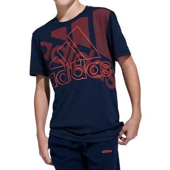 Adidas Boys Tee Shirts, Navy Statement, M