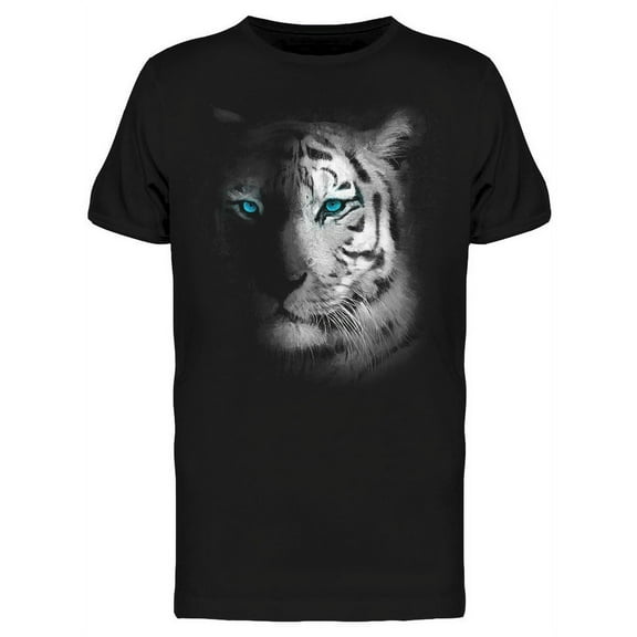 Black And White Tiger Portrait. T-Shirt Men -Image by Shutterstock, Male Medium