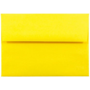 JAM Paper A6 Envelopes, 4 3/4 x 6 1/2, Yellow, 250 per Pack