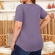 thumbnail image 5 of Tops de Talla Grande para Mujer, Corta, Cuello Cuadrado, Túnica Holgada de Verano para Leggings. Púrpura XL, 5 of 7