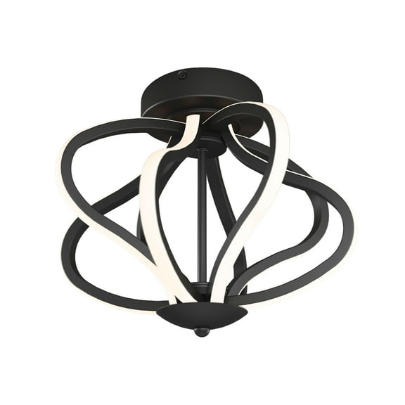 Artika Meridian 1 Light Integrated LED Flush Mount Light Fixture in Black