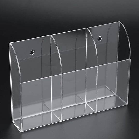 Acrylic Remote Control Holder Clear Wall Mount Remote Holder Nightstand Convenient Media Organizer Storage Box