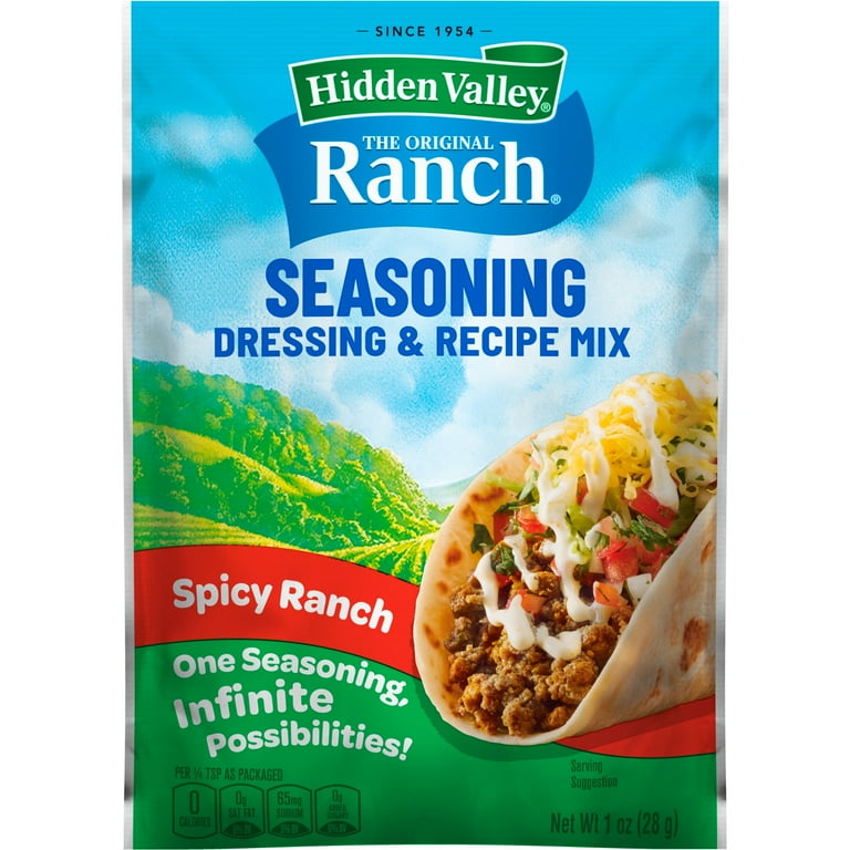 Hidden Valley Spicy Ranch Salad Dressing & Seasoning Mix, Zesty Herb Spice Packet, Gluten Free, 1 oz - Walmart.com Hidden Valley Spicy Ranch Salad Dressing & Seasoning Mix, Zesty Herb Spice Packet, Gluten Free, 1 oz - Walmart.com