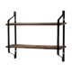 thumbnail image 5 of Zimtown Estantes flotantes rústicos de 2 niveles Estantes de almacenamiento multiusos de madera industrial montados en la pared para cocina, baño, sala de estar, dormitorio, oficina Zimtown Moderno, 5 of 5