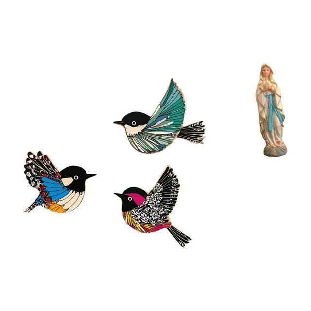 Escultura De Resina De Pájaro De Madera Para Pared, Decoración Y Exhibición De Estatuas Para Jardín, Estudio, Granja, Oficina Y Coche.
