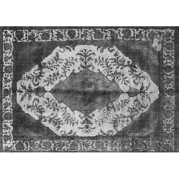 Ahgly Company Indoor Rectangle Oriental Gray Industrial Area Rugs, 4' x 6'