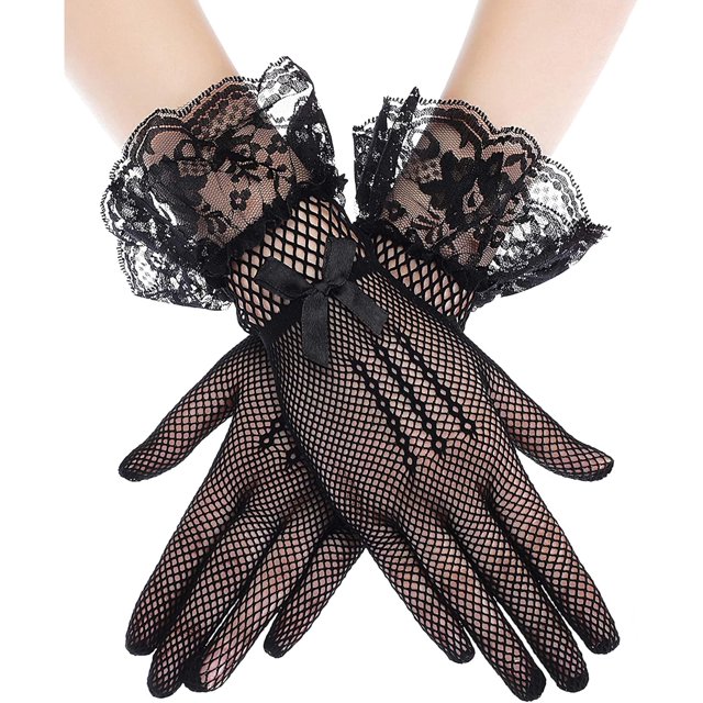 Guantes de encaje blanco para mujer, ideales para bodas, fiestas de té, cosplay y disfraces.