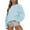 Light Blue, variant on VANLOFE Women's Solid Color Long Sleeve Sweatshirt Round-Neck Sweatshirt for Women Women's Washed Warm Green Sweatshirt S