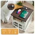 thumbnail image 5 of PieDle 24'' Squre End Table Set of 2,Modern Nightstand Sofa Table with Glass Door, Side Table for Living Room, Bedroom, White, 5 of 7