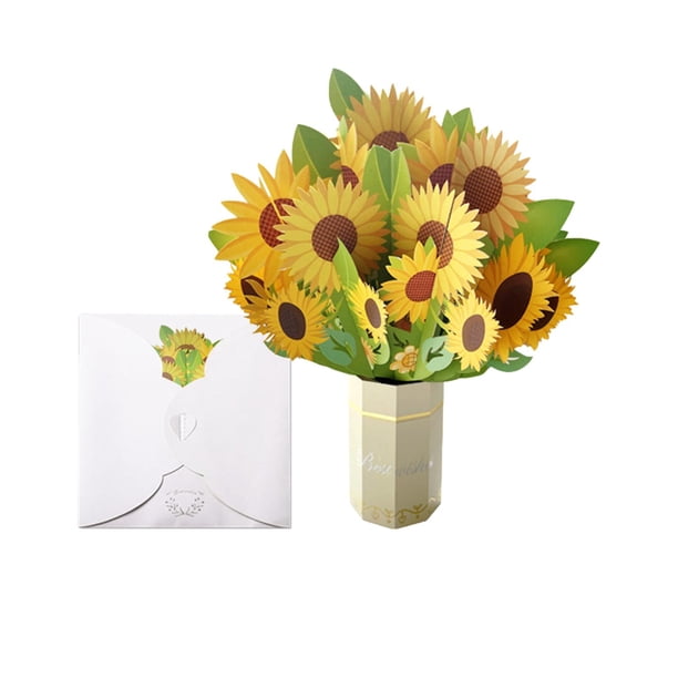 Tarjeta de felicitación del Día de la Madre, tarjeta emergente, adorno, regalo especial de mano, flor 225x183mm
