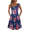 thumbnail image 2 of SMihono Robe d'Été Grande Taille pour Femmes 2023 Robe Décontractée Sans Manches Col Rond Imprimé d'Été pour Plage, 2 of 9