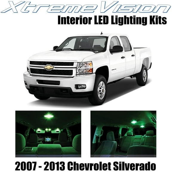 XtremeVision Interior LED for Chevy Silverado 2007-2013 12 pcs Green Interior LED Kit Installation Tool