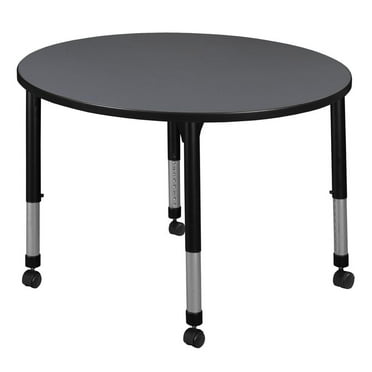 Regency Kee 30" Round Height Adjustable  Mobile Classroom Table - Grey