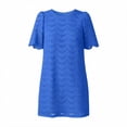 thumbnail image 4 of Admvng Dresses Women Eyelet Lace Round Neck Short Sleeve Casual Summer Mini Shift Dress, 4 of 6