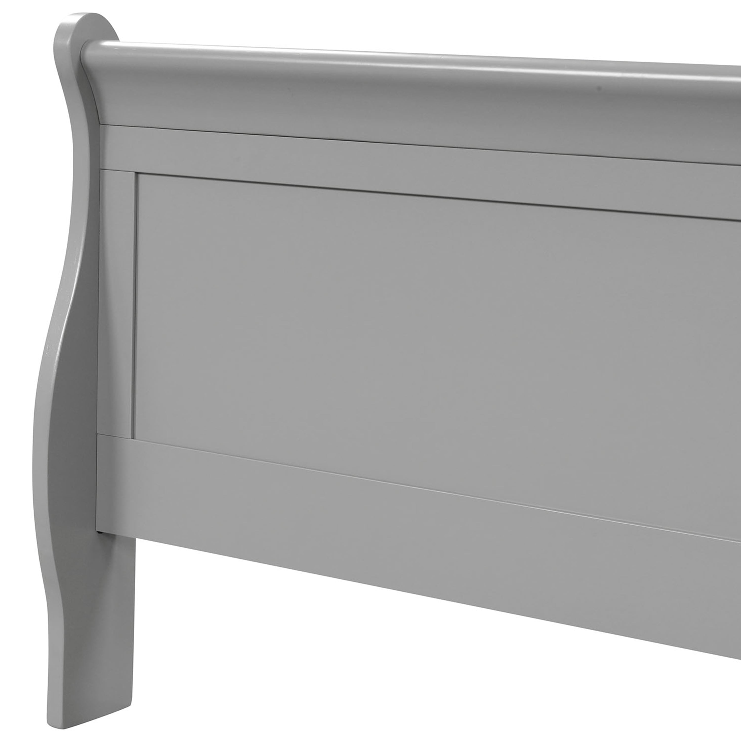 Furniture of America Vrai Adult Twin Sleigh Headboard Wood Panel Bed, Gray
