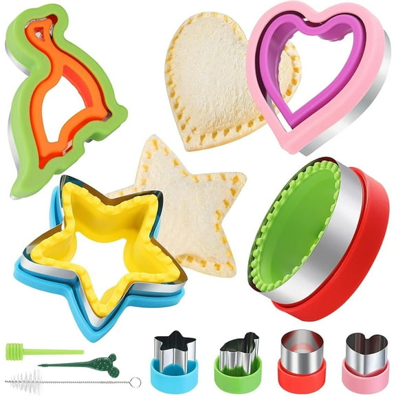 Januofit 4 Pack Sandwich Cutters Cookie Cutters Sandwich Maker Bread Maker Lunchbox 4 Small Cookie Cutters