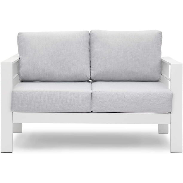 Patio Furniture Aluminum Loveseat, AllWeather Outdoor 2 Seats Sofa